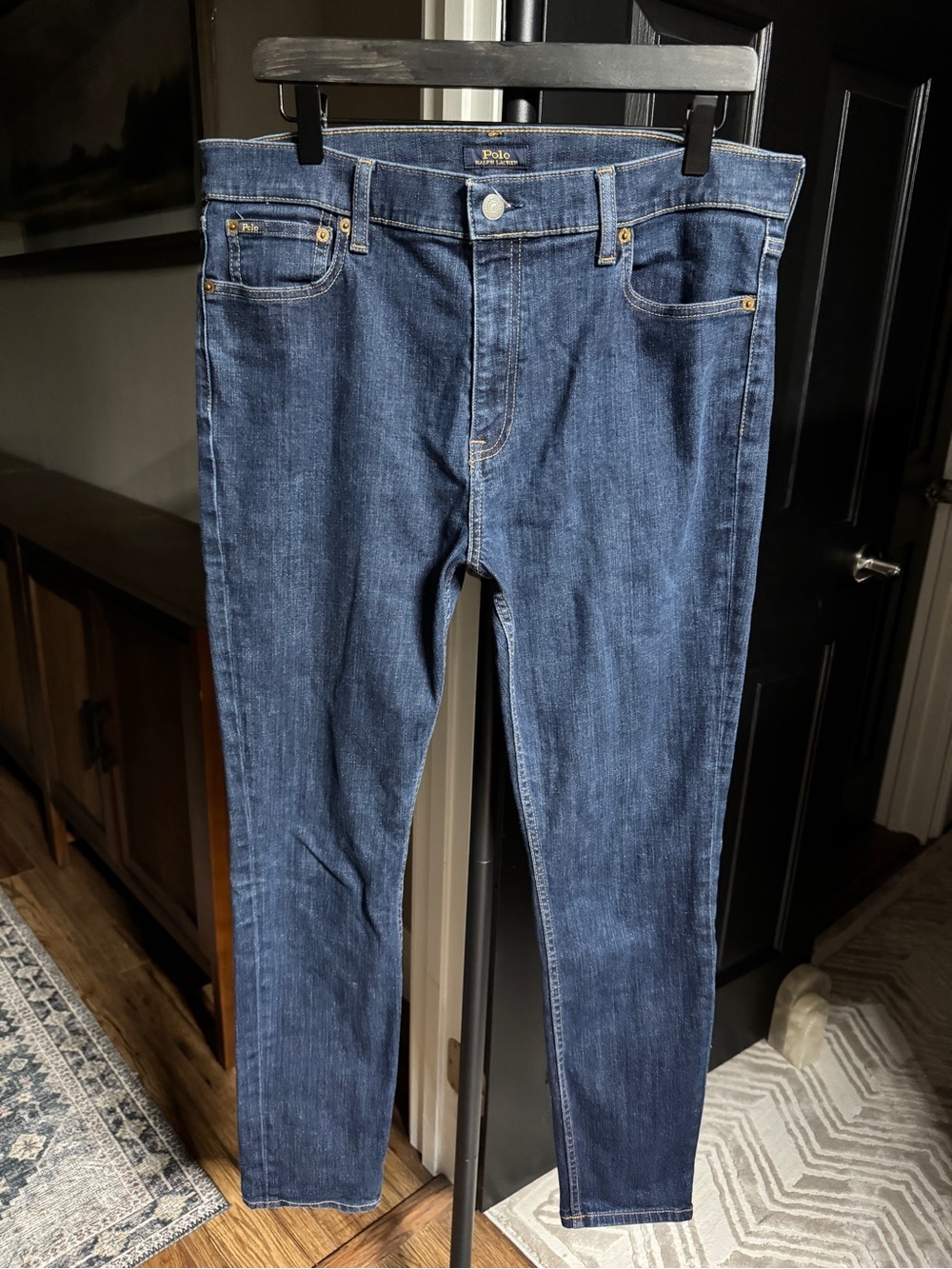{Ralph Lauren} "Tompkins Mid Rise Skinny" Blue Denim Jeans WJ542